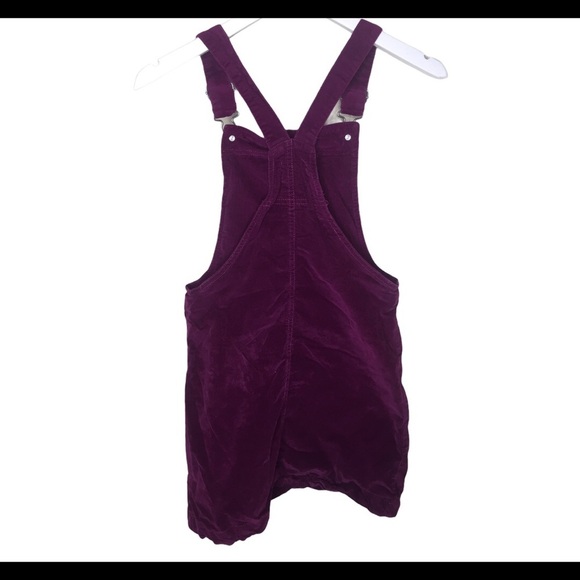 JOE FRESH Corduroy Overall Slip Dress With Pockets Berry Purple Girl 10-12Y - Picture 5 of 6